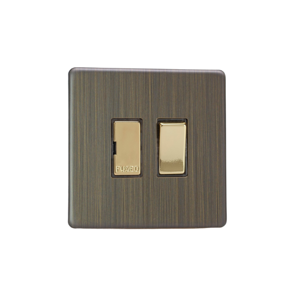Urban Screwless Antique Brass 13A Switched Fused Spur XDY6S.AB image 0