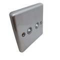 Brushed Steel 2 Gang TV Coaxial Outlet - W43BSG image 0