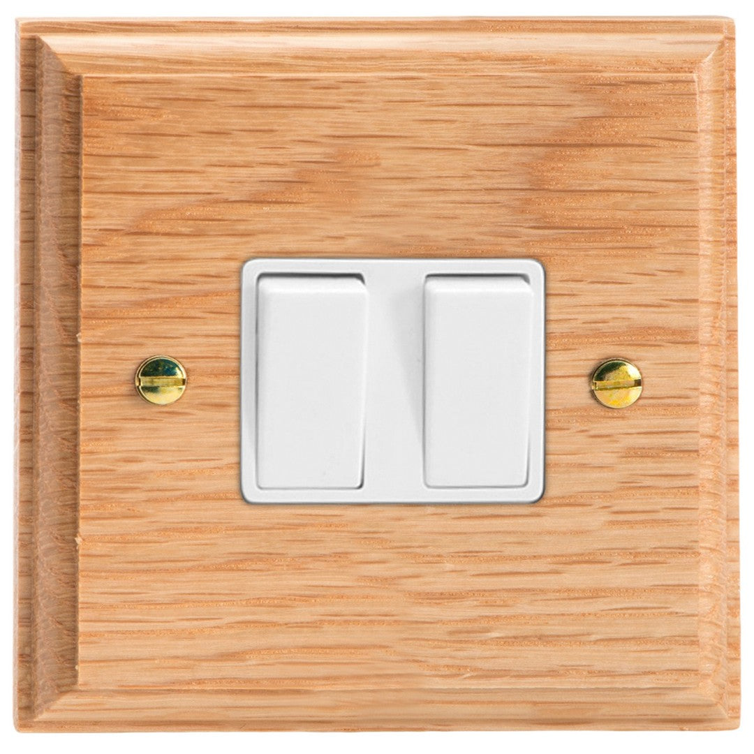 Varilight Kilnwood 2-Gang 10A Intermediate Rocker Switch - XK77OW image 0