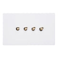 Varilight Primed 4-Gang 10A 1- or 2-Way Toggle Switch (Twin Plate) with Brass Toggle - XDYT9VS.PD image 0