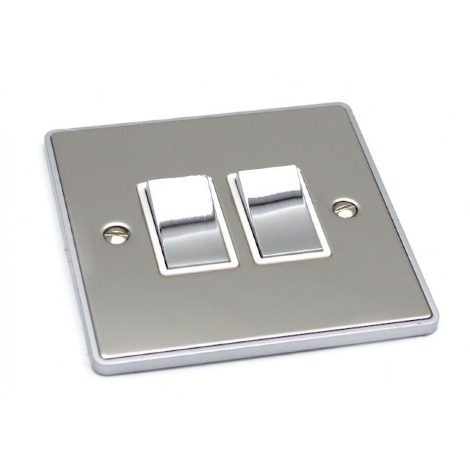 2 Gang Double 10a Light Switch - UE02PCW image 0