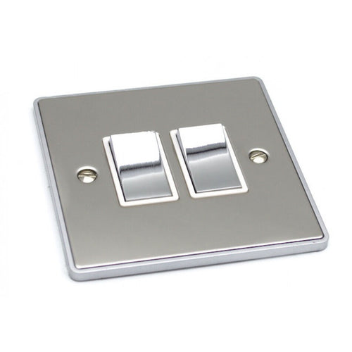 2 Gang Double 10a Light Switch - UE02PCW image 0