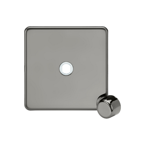 Black Nickel 1G Dimmer Plate with Matching Metal Dimmer Cap - SF1DIMBN image 0