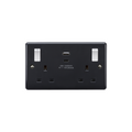 13A 2G Switched socket with white outboard rockers and dual USB (A+C) 4.8A [Part M compliant] image 0