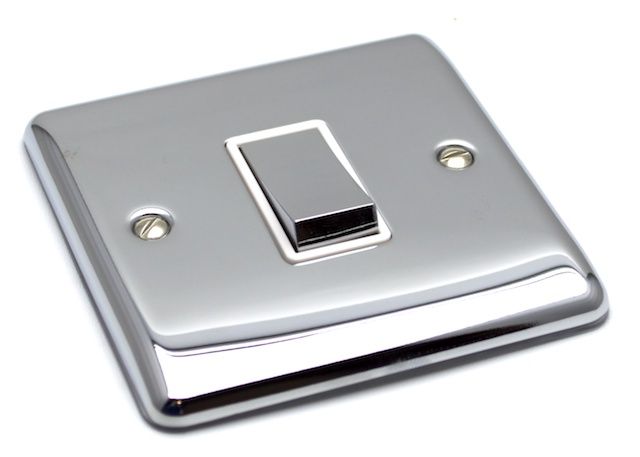 Definition Polished Chrome 1 Gang Single 10a Light Switch -  D01PCW image 0