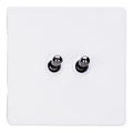 Varilight Primed 2-Gang 10A 1- or 2-Way Toggle Switch with Iridium Toggle - XDYT2IS.PD image 0
