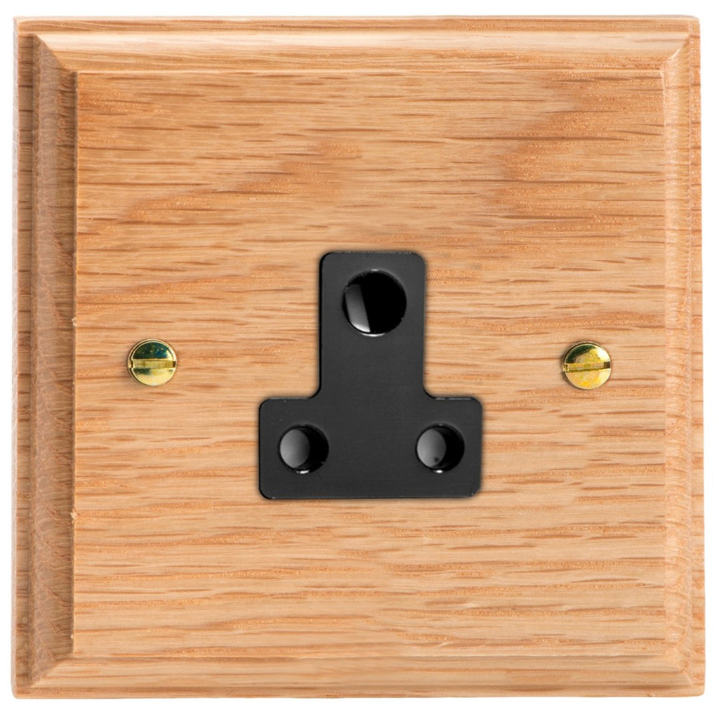 Varilight Kilnwood 1-Gang 5A Round Pin Socket - XKRP5OB image 0