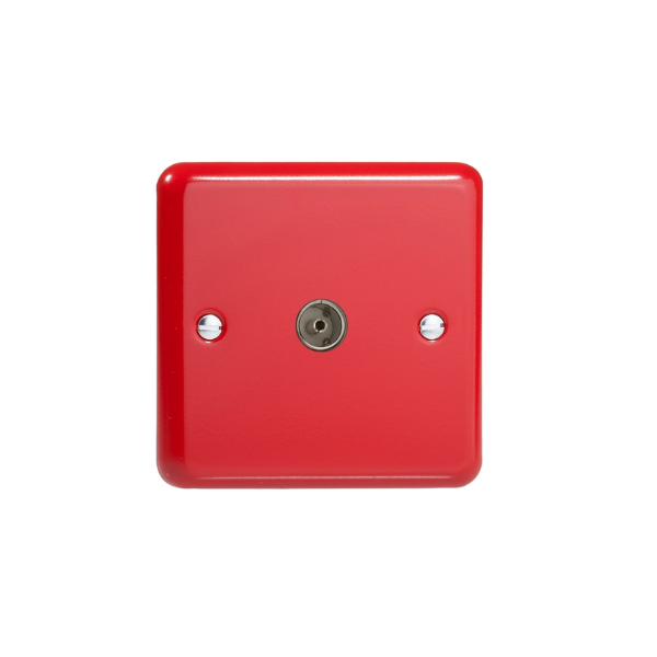 Pillar Box Red 1-Gang TV Socket, Co-Axial XY8.PR image 0