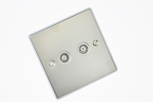 2 Gang TV Coaxial Outlet - UE43PCW image 0