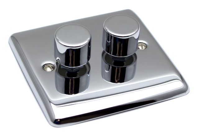 Definition Polished Chrome 2 Gang 250W Dimmer Switch D11PC image 0