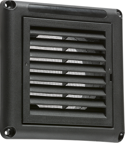 100mm/4 inch Extractor Fan Grille with Fly Screen - Black - EX009B image 0