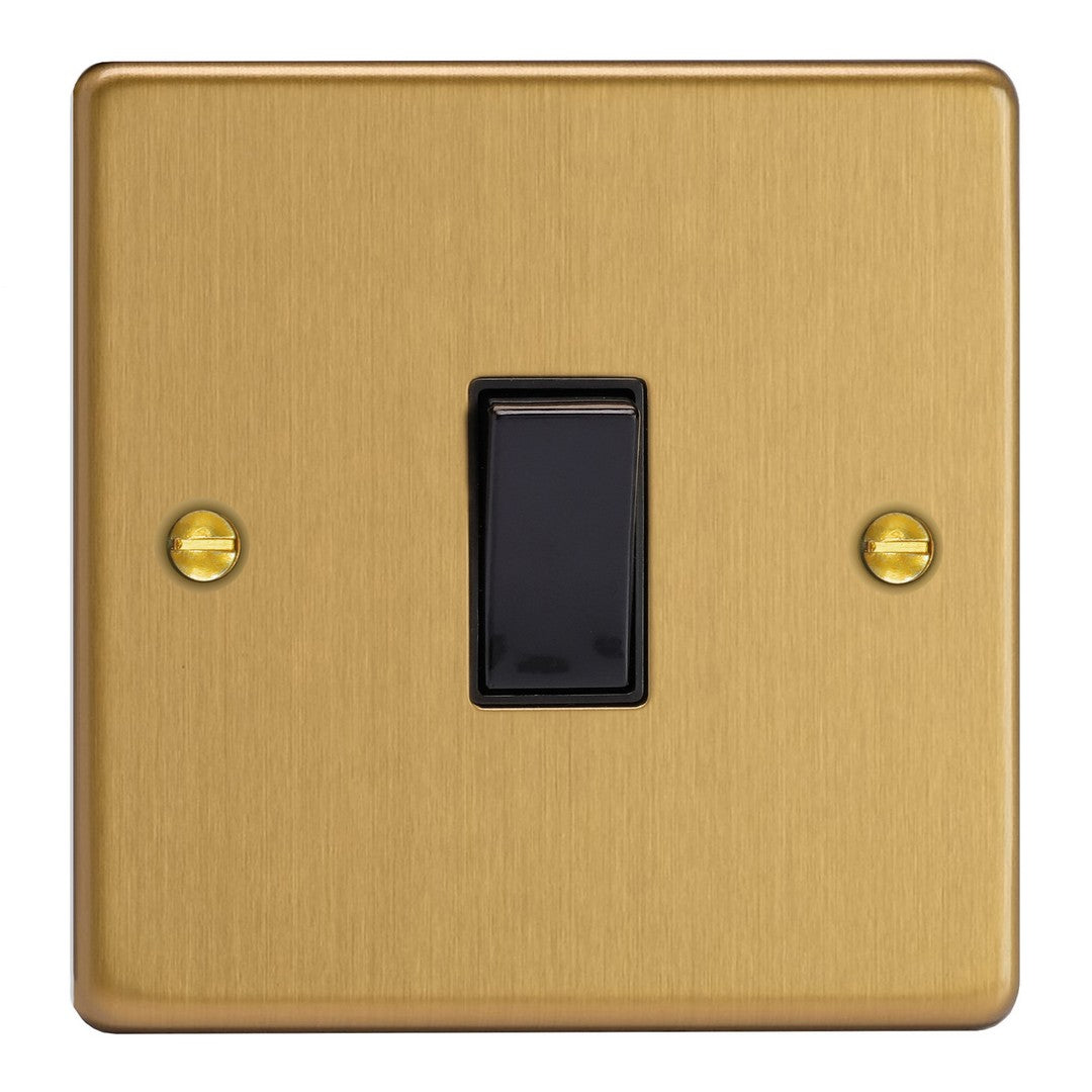 Brushed Brass 1-Gang 20A Double Pole Rocker Switch XDE20B.BB image 0