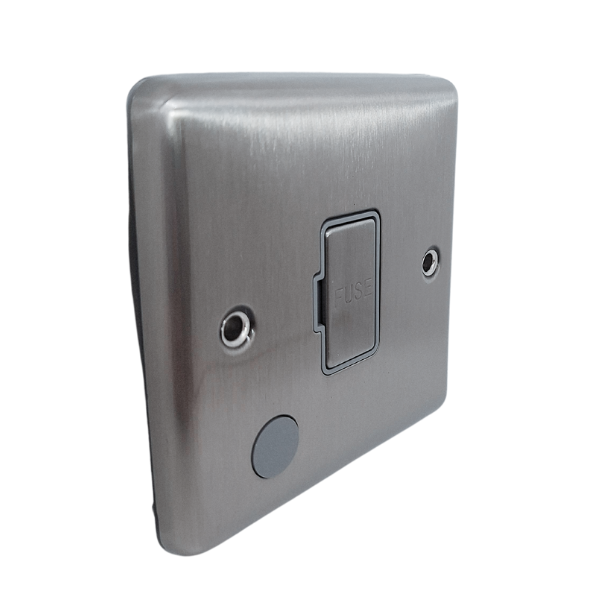 Brushed Steel Un-Switched Fuse Spur - W55BSG image 0
