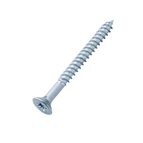 Pozi Countersunk Twinthread Woodscrew BZP 8 x 1 1/2" Box of 200 image 0