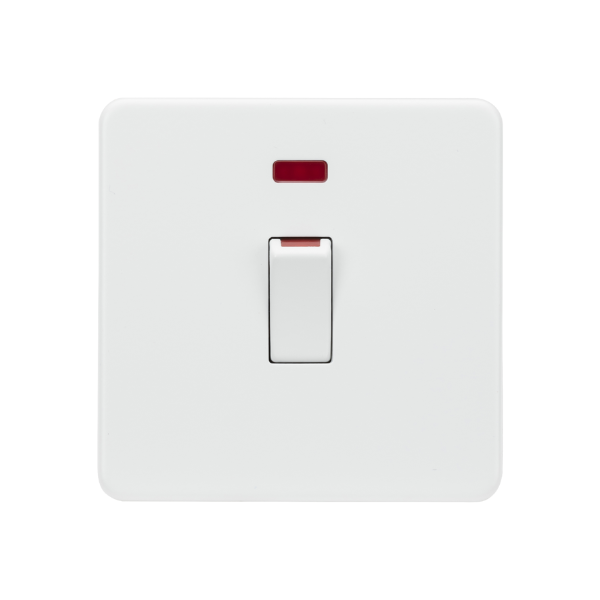 Matt White 45A DP Switch with Neon (1G size) - SF81MNMW image 0
