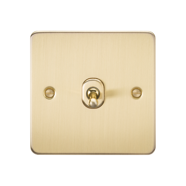 Brushed Brass 10AX 1G 2-way Toggle Switch - FP1TOGBB image 0