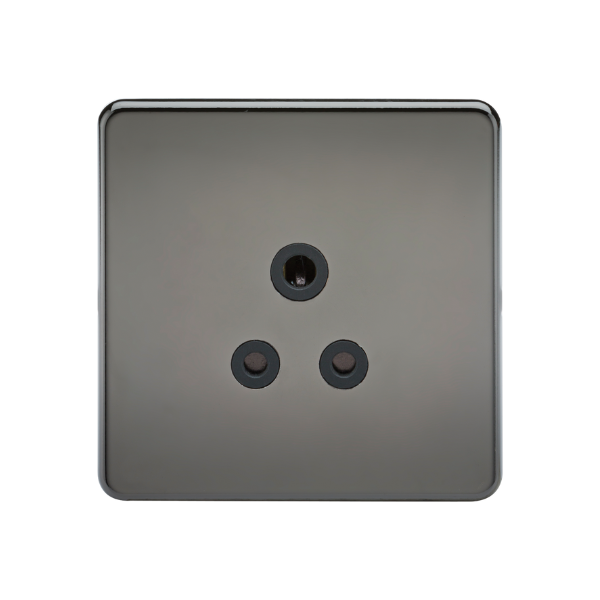 Black Nickel 5A Unswitched Socket with Black Insert - SF5ABN image 0