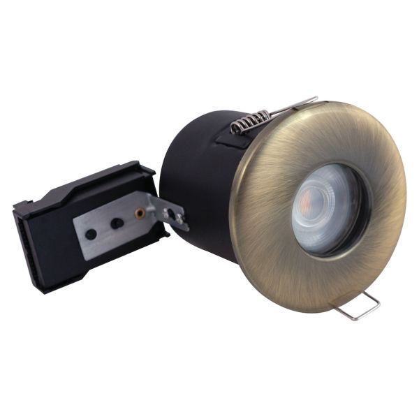 Antique Brass - IP65 Shower Bathroom GU10 Downlight Fire Rated - VUEP563 image 0