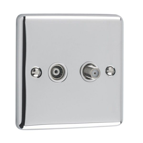 Polished Chrome Satellite & TV Outlet - W54PCW image 0