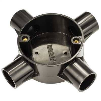20mm Black Pvc 4 way Box - INTP20B image 0