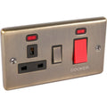 Windsor Antique Brass 45A Cooker Switch with Socket - W41AB image 0