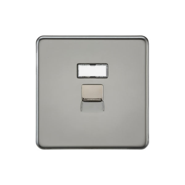 Black Nickel UTP CAT6a RJ45 Network Outlet image 0