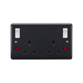 13A 2G DP Switched Socket with Twin Earths and Outboard Rockers and Neons [Part M compliant] image 0