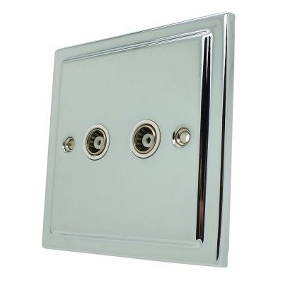 Regency Polished Chrome 2 Gang TV Coaxial Outlet R43PCW image 0