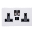 Varilight Primed 2-Gang 13A Single Pole Switched Socket + 2x5V DC 2100mA USB Charging Ports XDY5U2SIBS.PD image 0