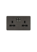 Smoked Bronze 13A 2G DP Switched Socket with Twin Earths with Black insert -  SFR9000SB image 0
