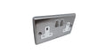 DEFINITION 2 GANG SWITCHED SOCKET BRUSHED/CHROME WHITE INSERT - D07BCW image 0