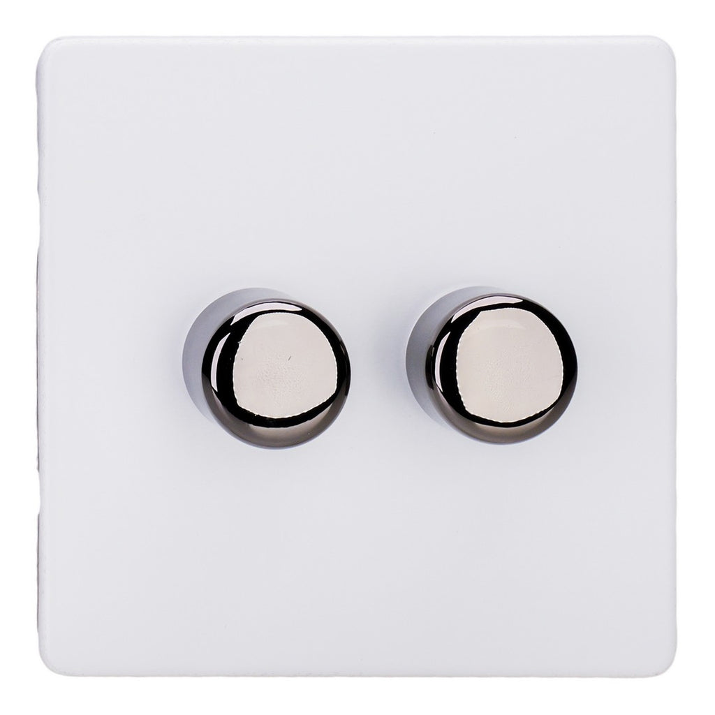 Varilight 2-Gang 2-Way V-Pro Push On/Off Rotary LED Dimmer 2 x 0-120W - JDYP252IS.PD image 0