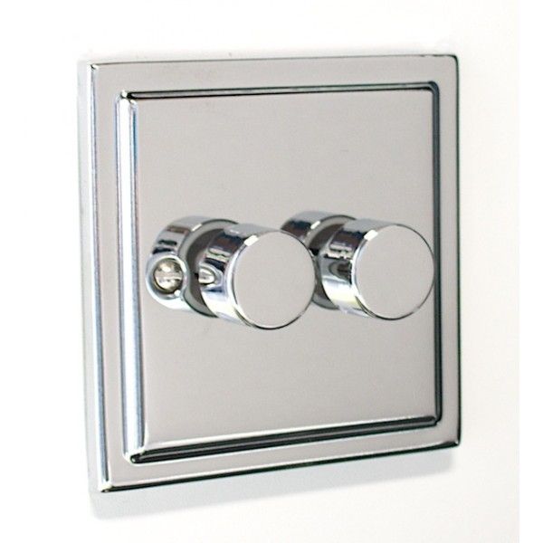 Regency Polished Chrome 2 Gang 400W Dimmer Switch R23PCW image 0