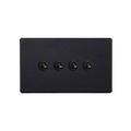 Matt Black Urban Screwless 4-Gang 10A 1- or 2-Way Toggle Switch (Twin Plate) XDYT9S.MB image 0