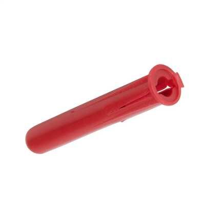 6mm Red Plastic Wall Plugs Pack of 100 image 0
