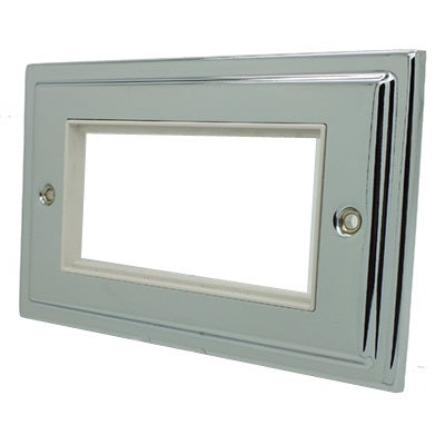 Regency Polished Chrome 2 Gang 4 Data Modules Plate - R64PCW image 0