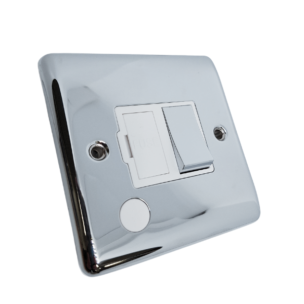 Definition Polished Chrome 13A Switched Fuse Spur D38PCW image 0
