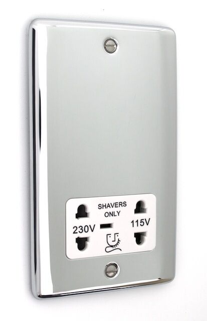 Definition Polished Chrome Shaver Socket D48PCW image 0