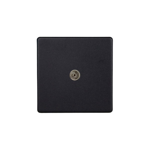 Matt Black Urban Screwless 1-Gang TV Socket, Co-Axial XDY8S.MB image 0