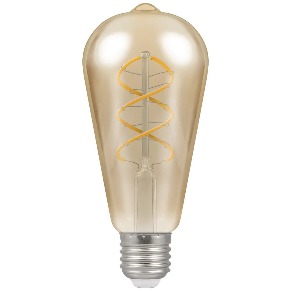 LED ST64 Spiral Filament Antique • Dimmable • 6W • 2200K • ES-E27 image 0
