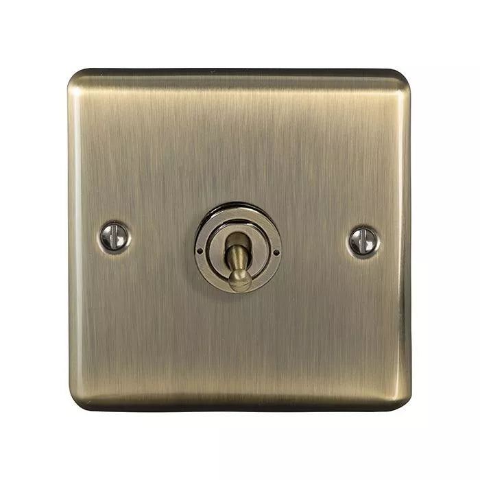 Windsor Antique Brass 1 Gang 20AX Toggle Switch W34AB image 0