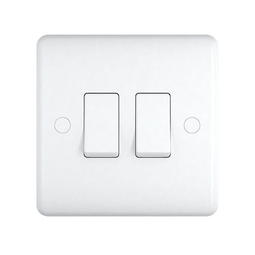 2 Gang Double 10a Light Switch ST02W image 0