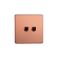 Brushed Copper Urban Screwless 2-Gang 10A 1- or 2-Way Toggle Switch XDYT2S.BC image 0
