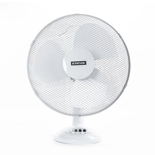12'' White Oscillating Desk Fan - 3 Speed image 0