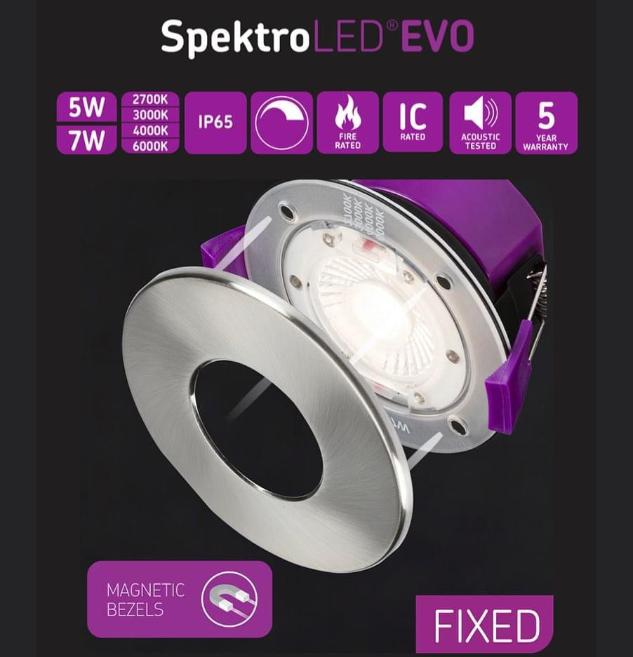 Fire Rated IP65 Downlight SpektroLED Evo Fixed - with 2 x Wattage and 4 x CCT - SPKEVF image 1