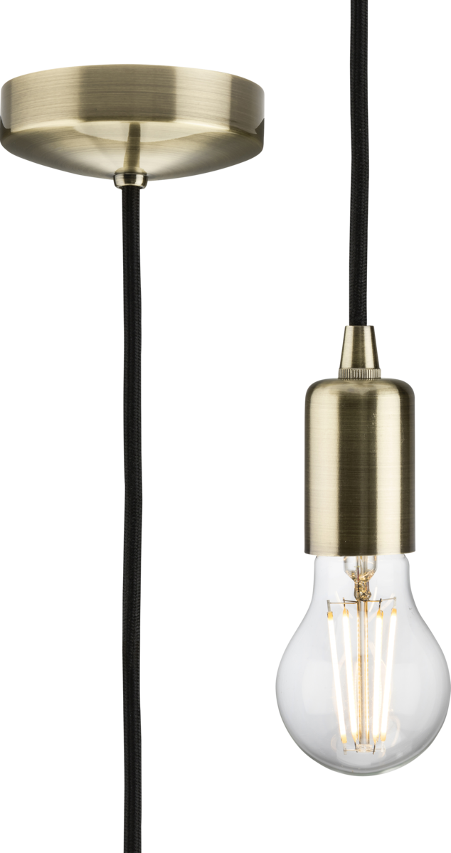 1.8m E27 Contemporary Pendant Set - Antique Brass image 0