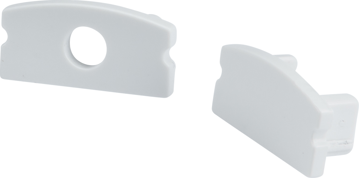 Aluminium Surface Mount Profile End Caps - White - 1MSURWCAP image 0