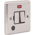 Brushed Steel 13A Switched Fuse Spur with Neon -  W39BSB image 0