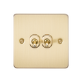 Brushed Brass 10AX 2G 2-way Toggle Switch - FP2TOGBB image 0