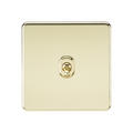 Polished Brass 10AX 1G 2-way Toggle Switch - SF1TOGPB image 0